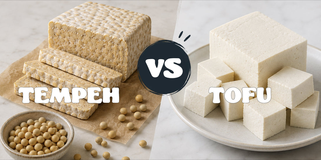 tempeh and tofu on a table